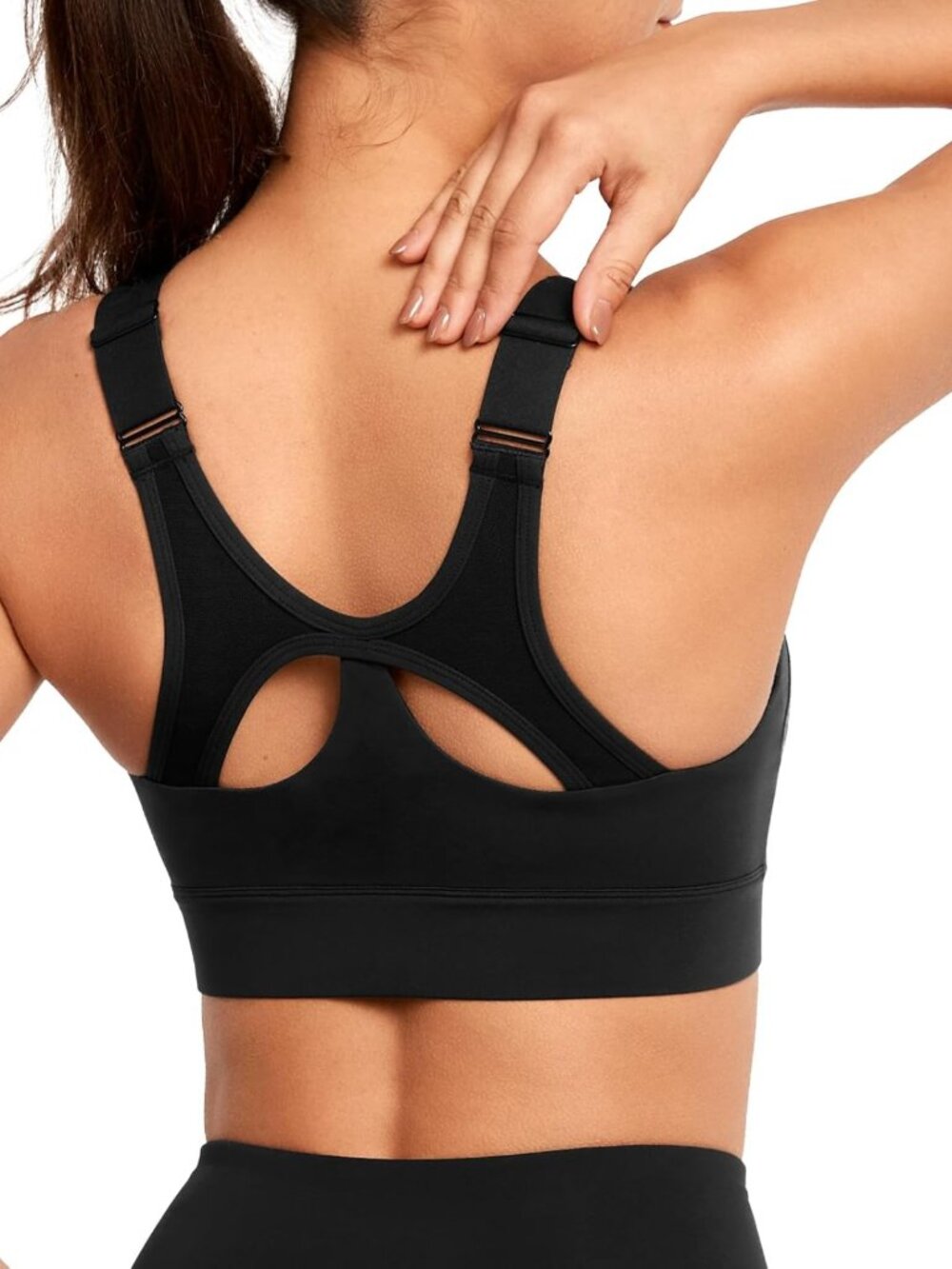 High Support Zip Sports Bra with Adjustable Straps for Activewear & Comfort
